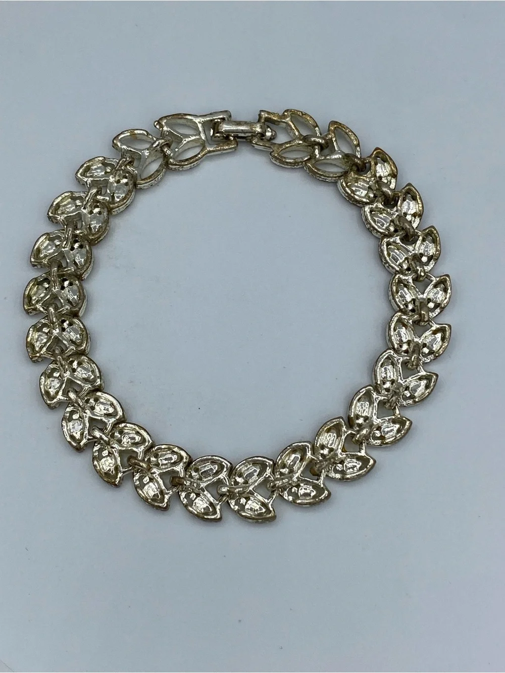 Gold Leaf Crystal Link Bracelet - Women's Jewelry